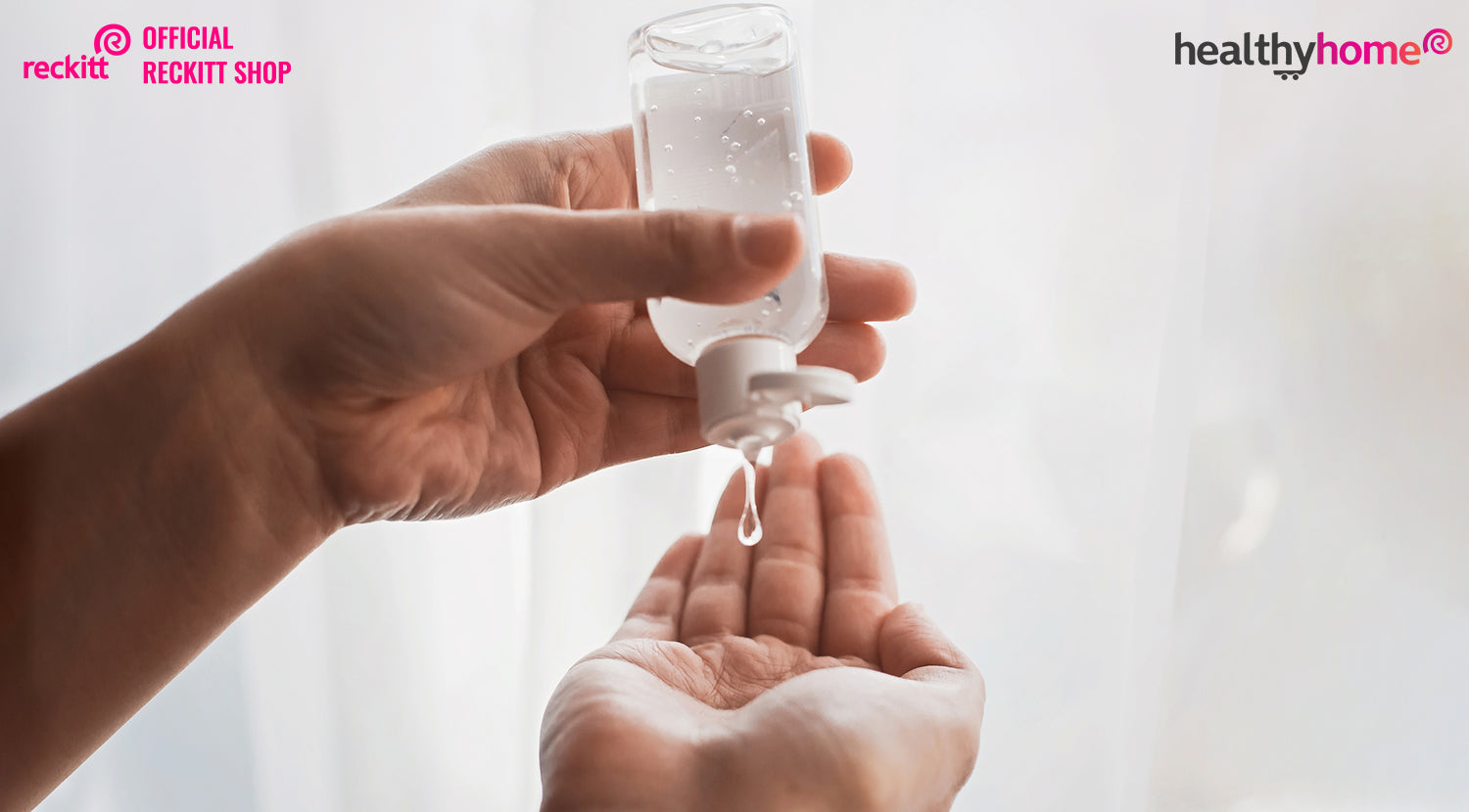 Person using hand sanitizer pump 