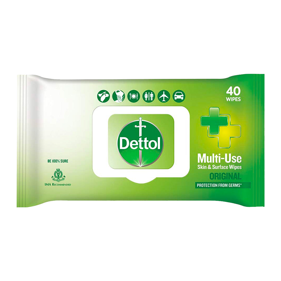 Buy dettol disinfectant sanitizer wet wipes for skin & surfaces 