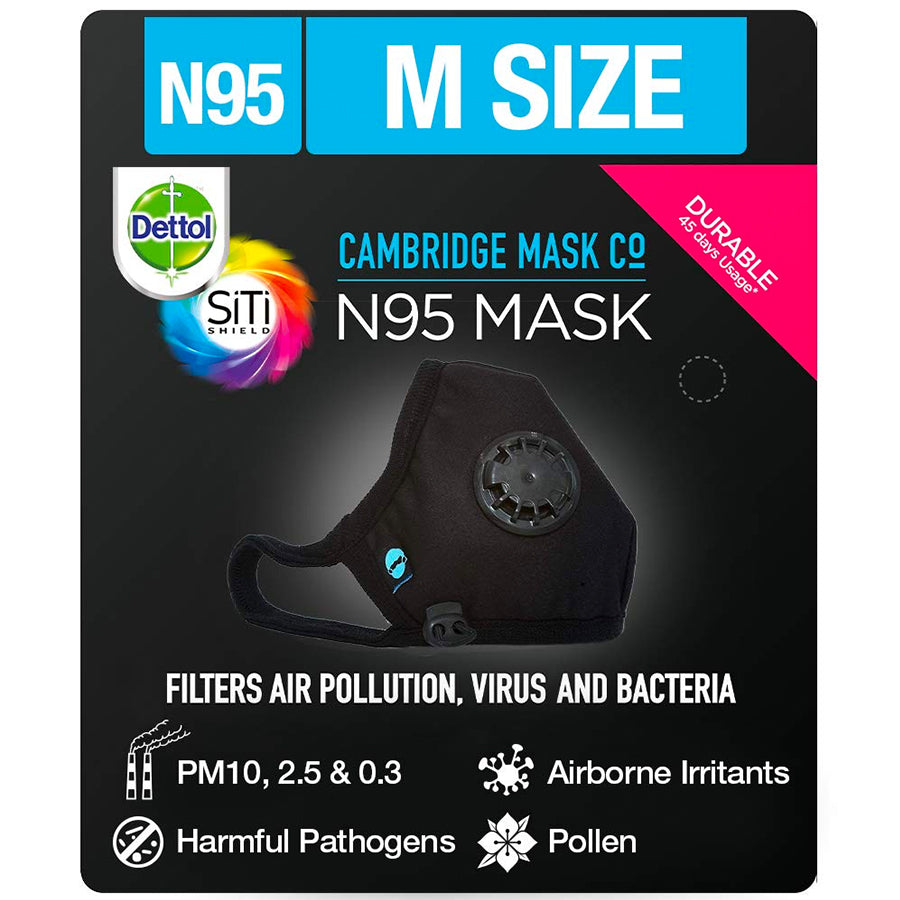 Dettol N95 Mask Black, Medium