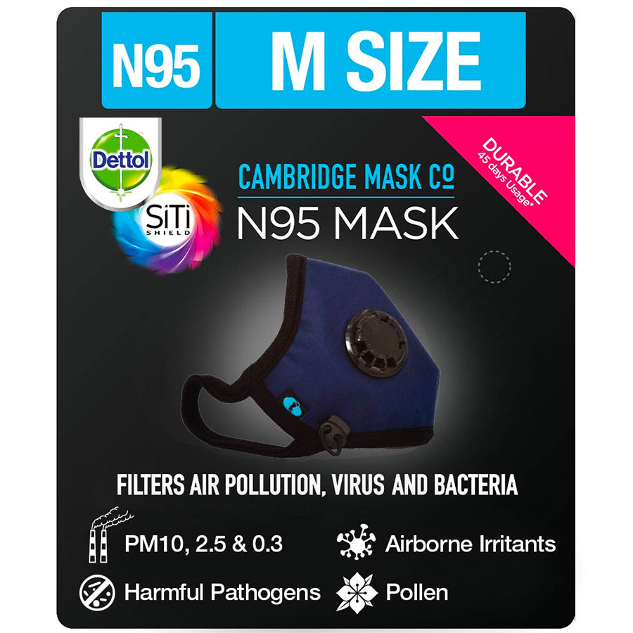 Dettol N95 Mask Navy Blue, Medium