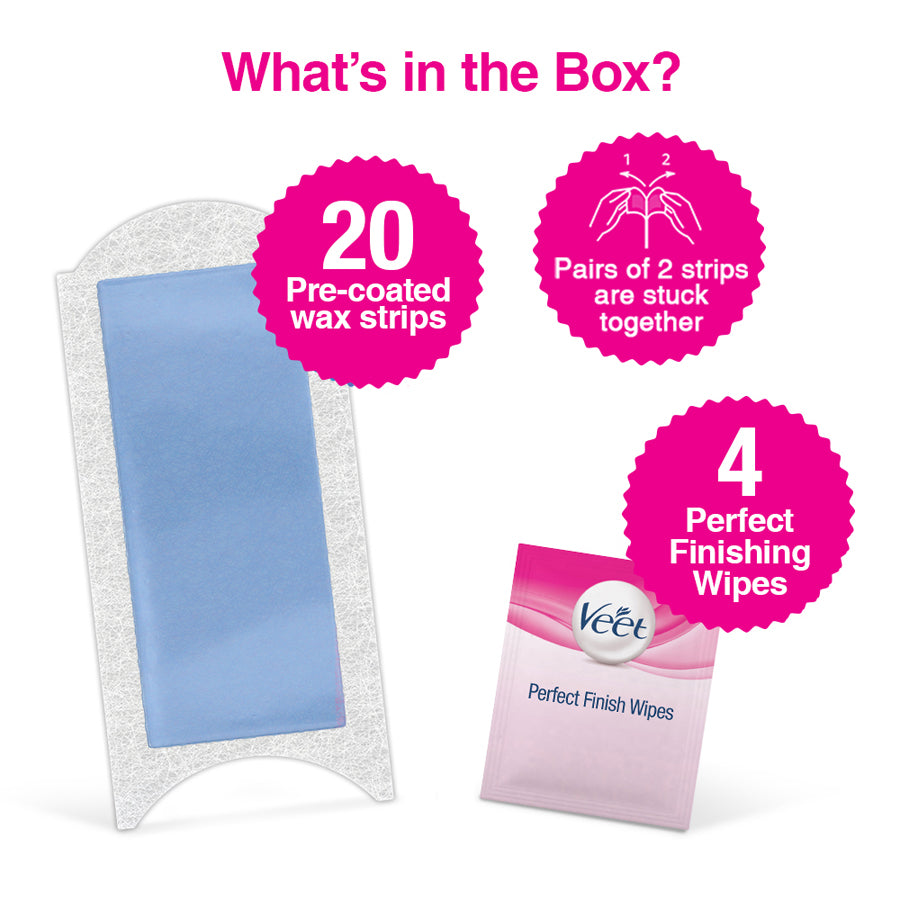Veet Full Body Waxing Kit for Sensitive Skin - 20 Strips