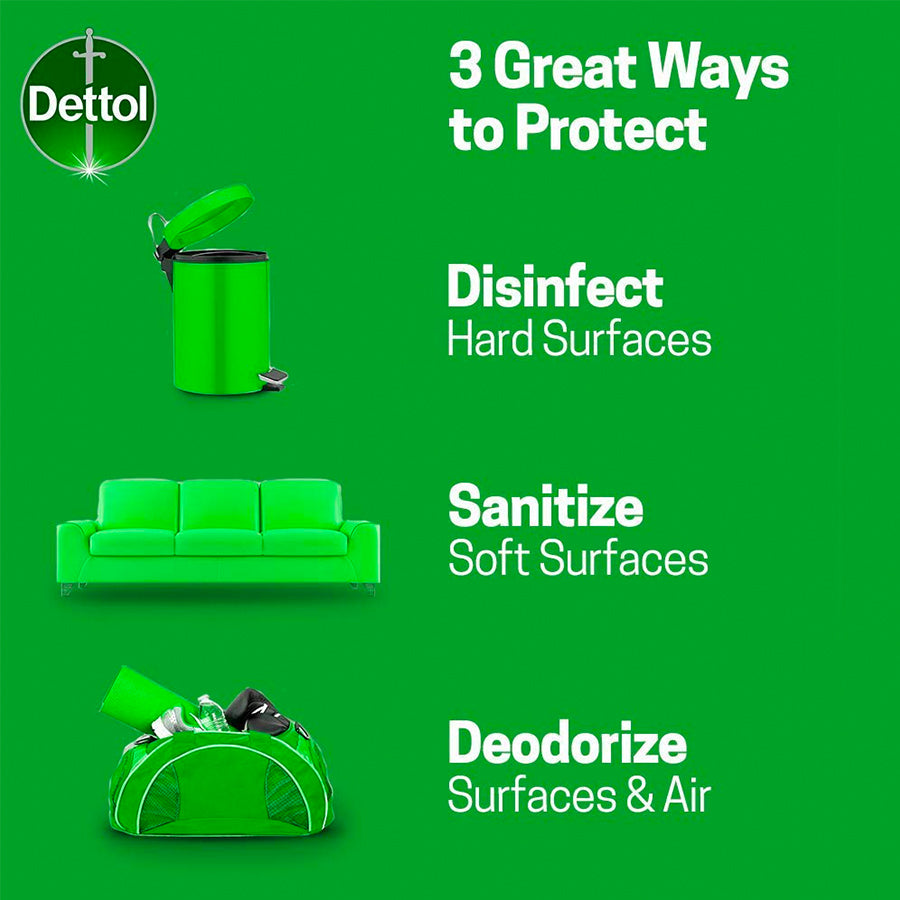 Dettol Disinfectant Spray Sanitizer for Germ Protection on Hard & Soft Surfaces, Original Pine, 225ml