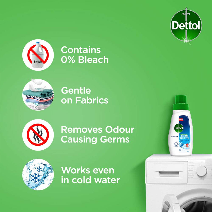 Dettol After Detergent Wash Liquid Laundry Sanitizer, Spring Blossom, 480ml