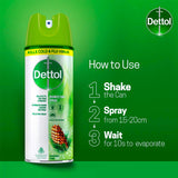 Dettol Disinfectant Spray Sanitizer for Germ Protection on Hard & Soft Surfaces, Original Pine, 225ml