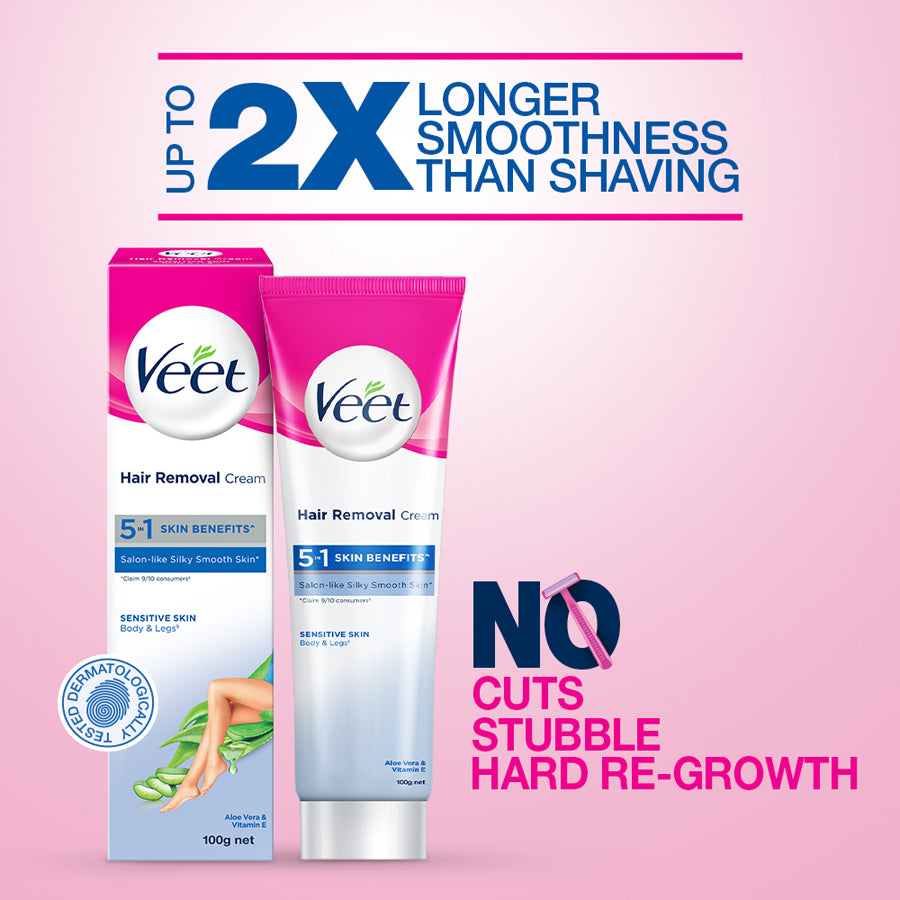Veet Silk & Fresh Hair Removal Cream, Sensitive Skin - 100 g