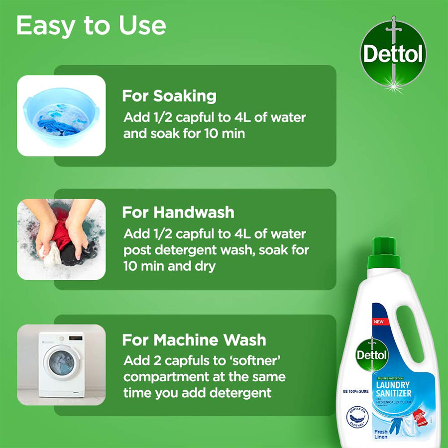 Dettol laundry sanitizer fresh linen - Easy to Use