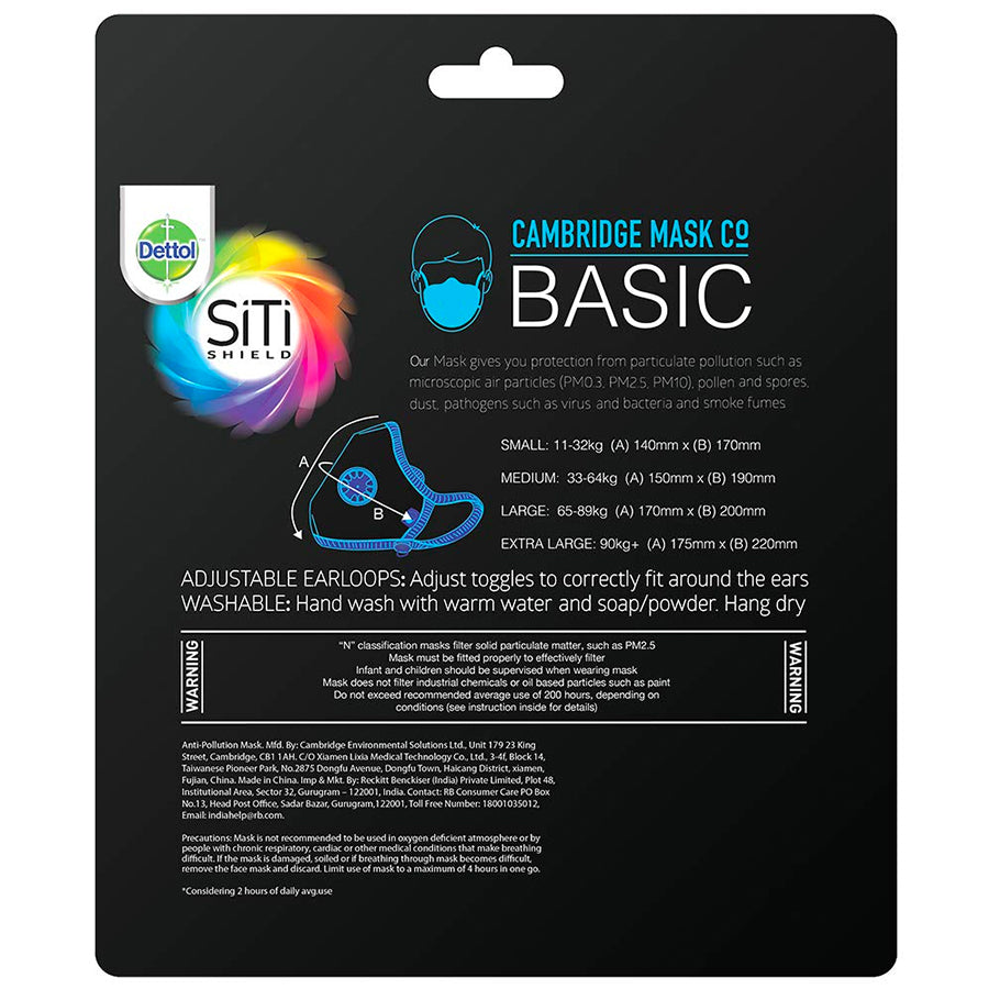 Dettol N95 Mask Navy Blue, Medium
