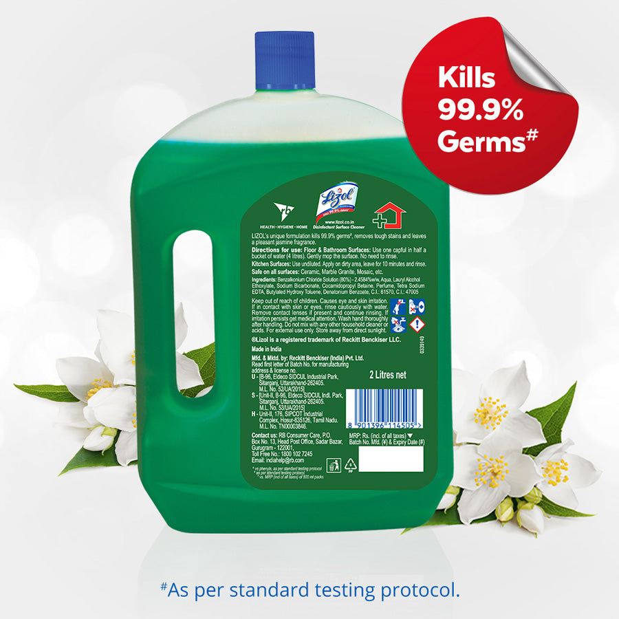 buy lizol disinfectant surface and floor cleaner jasmine fragrance